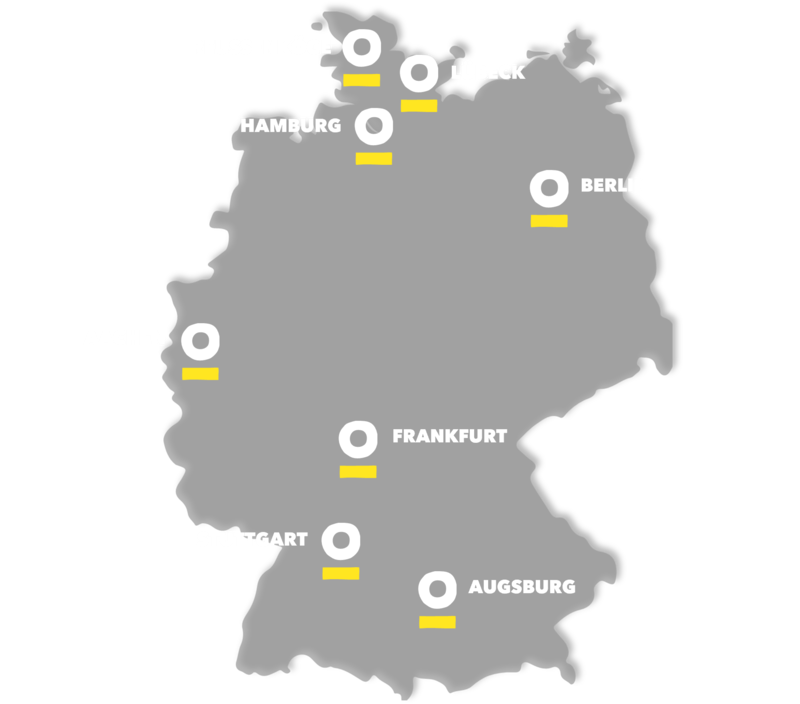 Deutschlandkarte mit allen GP JOULE Connect Standorten